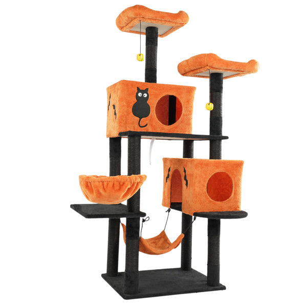 Spooktacular Heights 4-Tier Halloween Cat Tower Premium Dog & Cat Toys | WhatDaDog Pet Store