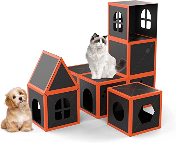 Foldable Cat House Condo - Multi-Level Cat Cube with Reversible Cushions WhatDaDog Premium Pet Store | Quality Dog & Cat Accessories
