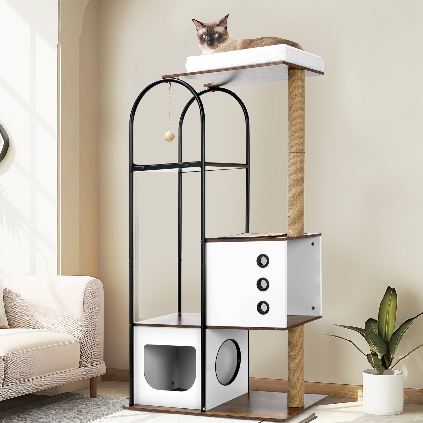 Skyline Multi-Level Cat Tower 59 Inches Tall WhatDaDog Premium Pet Store | Quality Dog & Cat Accessories