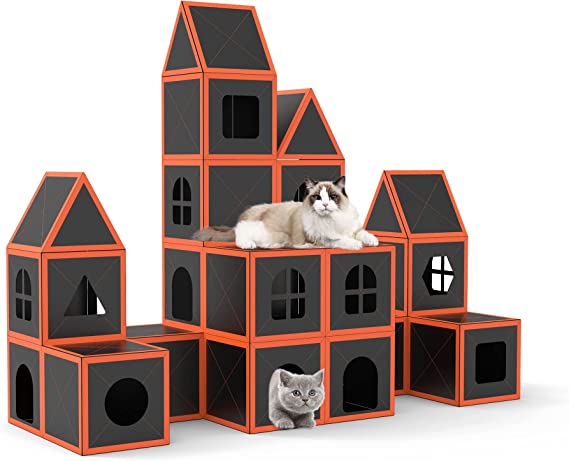 Foldable Cat House Condo - Multi-Level Cat Cube with Reversible Cushions WhatDaDog Premium Pet Store | Quality Dog & Cat Accessories