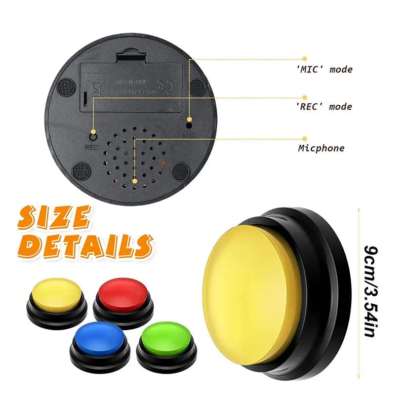 Interactive Dog Training Buttons - Voice Recording Communication Buzzers for Pet Training Premium Dog & Cat Toys | WhatDaDog Pet Store