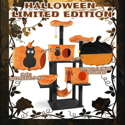 Spooktacular Heights 4-Tier Halloween Cat Tower Premium Dog & Cat Toys | WhatDaDog Pet Store