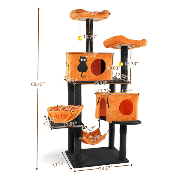 Spooktacular Heights 4-Tier Halloween Cat Tower Premium Dog & Cat Toys | WhatDaDog Pet Store