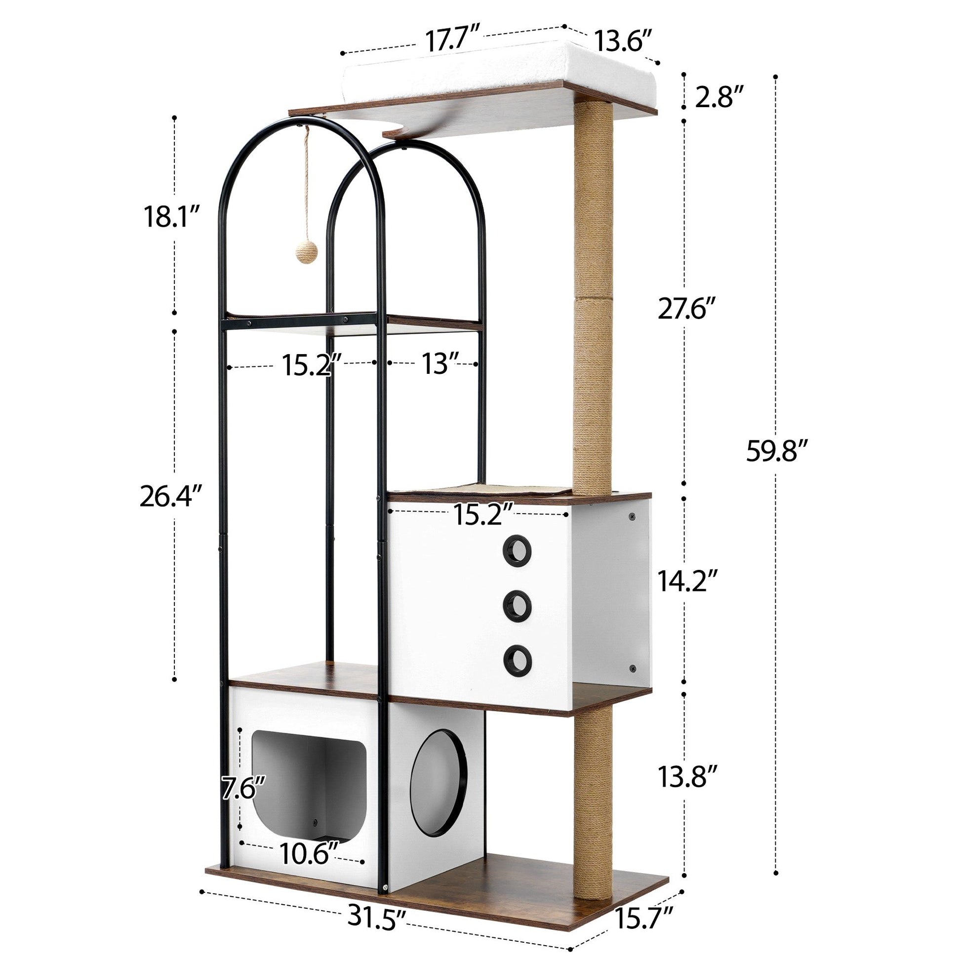 Skyline Multi-Level Cat Tower 59 Inches Tall WhatDaDog Premium Pet Store | Quality Dog & Cat Accessories