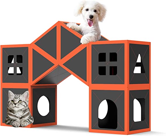 Foldable Cat House Condo - Multi-Level Cat Cube with Reversible Cushions WhatDaDog Premium Pet Store | Quality Dog & Cat Accessories