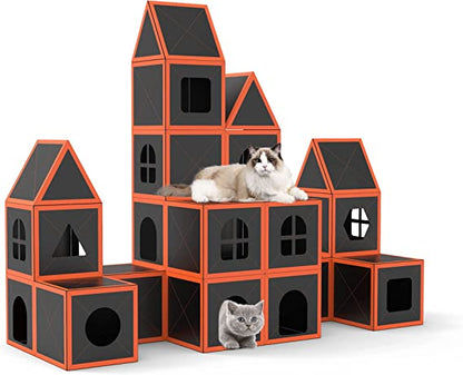 Foldable Cat House Condo - Multi-Level Cat Cube with Reversible Cushions WhatDaDog Premium Pet Store | Quality Dog & Cat Accessories